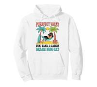 Purrfect Vacay Hamac de Plage rétro années 70 pour Chat Noir Sweat à Capuche