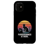 Purrgrammer at Work Cat Coding Coque pour iPhone 11