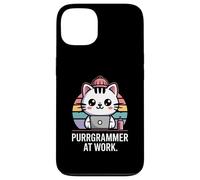Purrgrammer at Work Cat Coding Coque pour iPhone 13