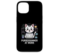 Purrgrammer at Work Cat Coding Coque pour iPhone 13