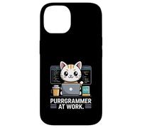 Purrgrammer at Work Cat Coding Coque pour iPhone 14