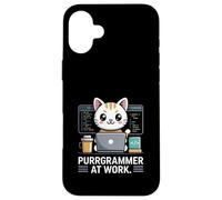 Purrgrammer at Work Cat Coding Coque pour iPhone 16 Plus
