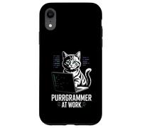 Purrgrammer at Work Cat Coding Coque pour iPhone XR