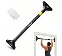 Purrgrit Barre de traction pour porte de 74 à 95 cm, barre de porte pour équipement de gym à domicile, Avec tapis de protection murale，montage sans vis, antidérapant