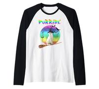Purride Cat LGBT Gay Pride Cat Witch Halloween Costume Manche Raglan