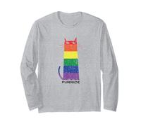 Purride LGBT Funny Gay Pride Motif chat Manche Longue