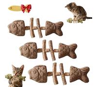 Purrident - Fix Your Cat’S Dental Health, Natural Fishbone Cat Dental Toy, Natural Fishbone Catnip & Silvervine Chew Toy, Interactive Kitten Chew Playthings, for Cats Teeth Cleaning (3pcs C)