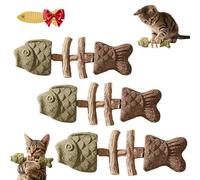 Purrident - Fix Your Cat’S Dental Health, Natural Fishbone Cat Dental Toy, Natural Fishbone Catnip & Silvervine Chew Toy, Interactive Kitten Chew Playthings, for Cats Teeth Cleaning (3pcs B)