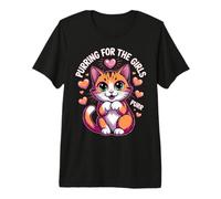 Purring for Girls Subtil Chat lesbien T-Shirt Haut de Gamme