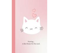 PURRING.. IS LIKE MUSIC FOR THE SOUL. CUTE CAT: Cute Notebook, School, Work Notebook, Pink, Cat Lover, Kitty, Sweet Notebook, Music