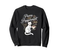 Purrs and Peppermint Tea Abreuvoir à Base de Plantes pour Maman Chat Sweatshirt