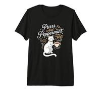 Purrs and Peppermint Tea Abreuvoir à Base de Plantes pour Maman Chat T-Shirt Haut de Gamme