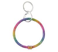 Purs À Bands Bandoue Anneaux Keychain Diamant Balerie Pendentif D'anniversaire De Vacances Clés Paillettes Diamant Clé En Métal En Métaux Clés