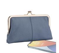 Purse en Cuir Vintage - Baiser De Serrure Coin Purse | Portefeuille De Bourse À Monnaie avec Fermoir | Purse À Lamelle en Cuir Floral, Piste De Changement De Cadre en Métal Triple, Petits Sacs À Main