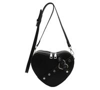 Purse en forme de coeur pour les femmes, sac en cuir en cuir fausse en avec un bracelet réglable et glissière Y2K Small épaule pour un usage quotidien, voyager, photos, sac à bandoulière