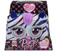 PURSE PETS MÉTALLIQUE MAGIC - ZÈBRE - COMPAGNON INTERACTIF FORMAT SAC À MAIN - Animal Interactif Style Métallique Qui Cligne Des Yeux - Sons Et Modes De Jeu - Jouet Enfant 5 Ans Et +