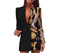 Pursuit-W Robe à Paillettes pour Femmes,Robe Blazer Femme Sexy Paillettes Scintillantes Col en V Tailleur Longue Cintré À Manches Longues Robe Tailleur Femme Bicolore à Sequins