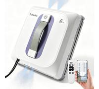 PuRuiKai PRK-28 Robot de Nettoyage de Vitres Électrique Intelligent avec 4 Buses de Pulvérisation, Aspiration 4500 Pa, Application et Télécommande pour Fenêtres sans Cadre