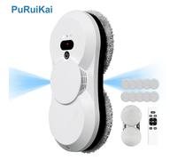 PuRuiKai Robot lave-vitres électrique automatique avec télécommande et pulvérisation automatique bidirectionnelle