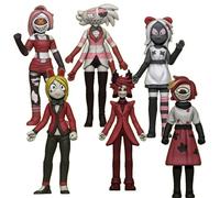 Puruuige 6PCS Figures Animées Hazbin Hotel Alastor Angel Dust Charlie pour Gâteau - Modèle de 10CM - Figurines Mini Hazbin Hotel Version Q - Statues pour Bureau et Décoration de Voiture