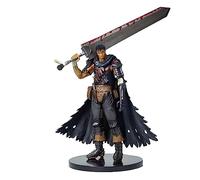 Puruuige Berserk Guts Figurine Guts Bataille Endommagée Version sanglante Figurine PVC Noir Swordsman Guts Modèle Statue Jouet Collections Bureau Décorations Cadeau 22 cm
