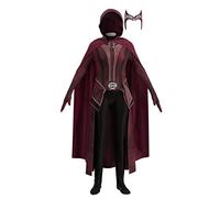 Puruuige Costume de sorcière écarlate de Wanda Maximoff pour cosplay, cape de vision Wanda, accessoire pour coiffe, tenue d'Halloween pour adultes et enfants