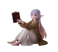 Puruuige Figurine Frieren de 10 cm, modèle d'anime Frieren, statue de posture de lecture, sculpture mignonne en PVC pour filles, décoration de bureau, objets de collection
