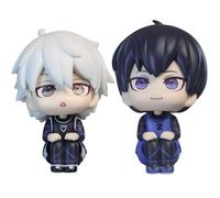 Puruuige Lot de 2 figurines Blue Lock de 10 cm - Version Q - Nagi Seishiro/Isagi Yoichi - Modèle mignon de dessin animé - Décoration de gâteau à collectionner