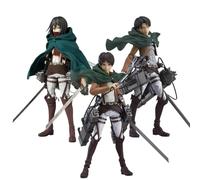 Puruuige Mikasa Lot de 3 figurines articulées mobiles et interchangeables - Personnage Eren Jaeger - Décoration de bureau