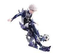 Puruuige Statue de Nagi Seishiro de Blue Lock, figurine modèle anime en PVC de Nagi Seishiro, position de coup de pied de football, personnage, sculpture de collection, décorations
