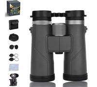 Puruxe Binoculars for Adults High Powered, Puruxe 10×42 HD Binoculars, with BAK4 Prism Glass, IPX7 Waterproof, High-Powered Magnification for Birdwatching/Hiking/Cruise (Black with Phone Holder)
