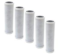 Purway Lot de 5 blocs de charbon actif PCB CTO 10 SX 10 mcr - Bloc de charbon actif - Filtre à eau et calcaire - Osmose