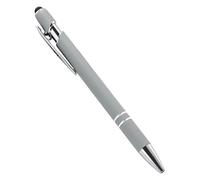 PURYN Lot de 20 stylos à bille en métal pour écran tactile - Pour bureau, école, publicité - Logo personnalisé - Gravure au laser - Gris (argenté)