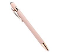 PURYN Lot de 200 stylos à bille en métal pour écran tactile - Pour bureau, école, publicité - Logo personnalisé - Gravure au laser - Rose