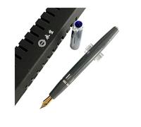 PURYN Stylo-plume à piston avec encre visuelle pour fenêtre, bureau, école, écrire, cadeau signature (gris, F 0,5 mm)