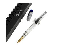 PURYN Stylo-plume de type piston avec encre visuelle pour fenêtre, bureau, école, écrire, cadeau signature (transparent, EF 0,38 mm)