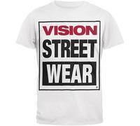 PUSFRZO T-shirt décontracté pour homme avec logo Vision Streetwear blanc soigneusement conçu, chaque motif est juste ce qu'il vous faut, blanc, L