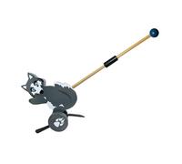 Push-A-Long Pets Loup de Deluxebase Jouet à pousser avec loup pour enfants Jouet écologique en bois à pousser et tirer le long des jouets. Excellent développement précoce et activités jouets et