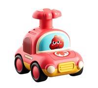 Push and Go Auto Push Top Voiture de dessin animé Press-Go pour enfants, véhicule jouet Push and Go avec sifflet, impression de dessin animé pour enfants