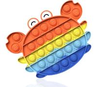 Push and Pop Bubble Sensory Fidget Toy, Pop It Bébé, Jouet Sensoriel à Presser, Silicone Anti-Stress Jouets de Soulagement de L'anxiété Educatifs Autisme Besoins Spéciaux pour Enfants Adultes(Crabe