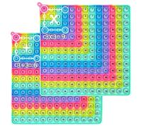Push Bubbles Jouet 2 in 1 Fidget Toys Table de Multiplication 20cm | Poppers Silicone Anti Stress Enfant Jouets,Educatifs Maths Jouets Éducatifs Multiplication D'Addition