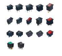 Push Button Rocker Switch 2/3/4/6 Pin Position 250V Snap-in Light On Off On Smart Eletronics Switches Cap Cover Led NWPNLXEA(On-Off 6pin Led2line)