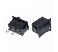 Push Button Switch 15x21mm SPST 2Pin 6A 250V 10V 125V KCD1-101 Snap-in On/Off Boat Rocker Switch 15MM*21MM Black Red White(5pcs Black) Controls Switches