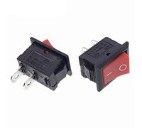 Push Button Switch 15x21mm SPST 2Pin 6A 250V 10V 125V KCD1-101 Snap-in On/Off Boat Rocker Switch 15MM*21MM Black Red White(5pcs Red)