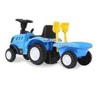 Jamara Push-Car Tracteur New Holland T7 – Remorque, pelle & râteau, LED, Anti-basculement – Bleu
