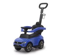 Jamara 460462 - Push-Car VW t-Roc 3in1 Blau - Dispositif Anti-Bascule, Barre De poussée et de Maintien avec Fonction De Direction, Son, Klaxon, Dossier de Siege, Arceau de Sécurité Latéral