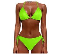 Push Piece Femmes Deux Ensembles Taille Maillot De Bain Bikini Beachwear Up Plus Maillots De Bain Tankinis Ensemble Maillot De Bain Une Pièce Fille Bikini Jaune Fluo