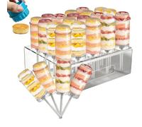 Push Pop Cake Containers, Reusable Clear Dessert Cups with Push Up Design for Cakes and Treats, Food Grade Durable Mold, Dessert Containers for Bakeries Parties Weddings School Events Buffet