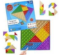 Push Pop It Fidget Silicone [Tangram] Multi-couleurs Anti Stress Bubble Toys G