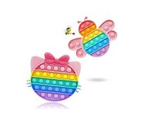 Push Pop It Fidget Toys MYMA™ Silicone [Abeille + chat] Multi-couleurs Anti Stress Bubble Toy G